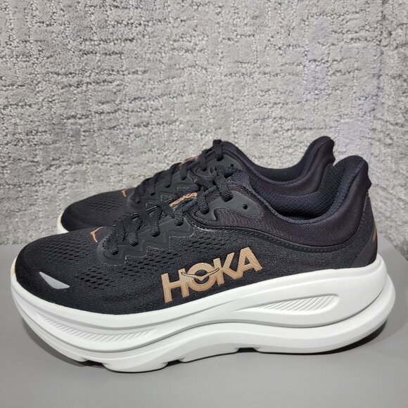 Hoka One One Bondi 9 Women's Size US 9B Black Rose Gold Athletic Running Shoes. - Picture 1 of 11